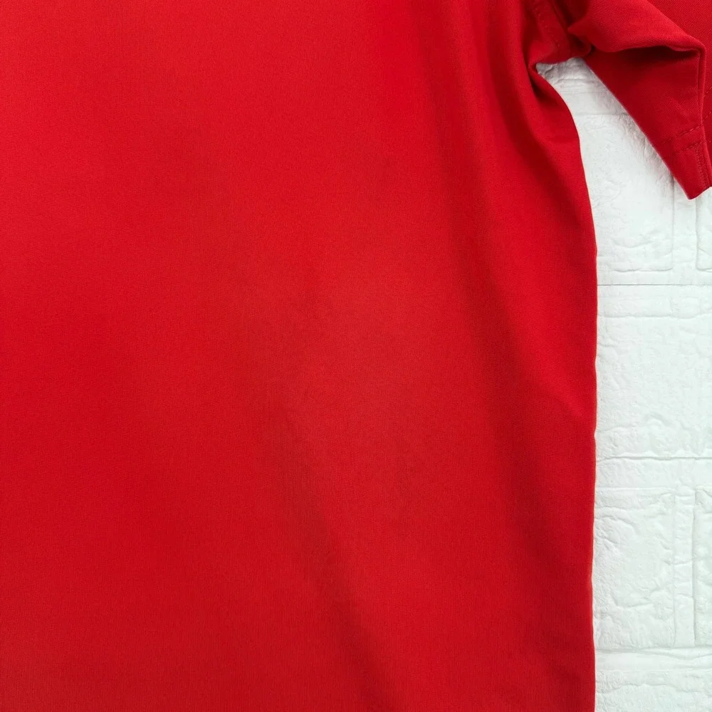 L.L. Bean Polo Shirt Mens XL Red Performance Zipper Pocket Short Sleeve Golf